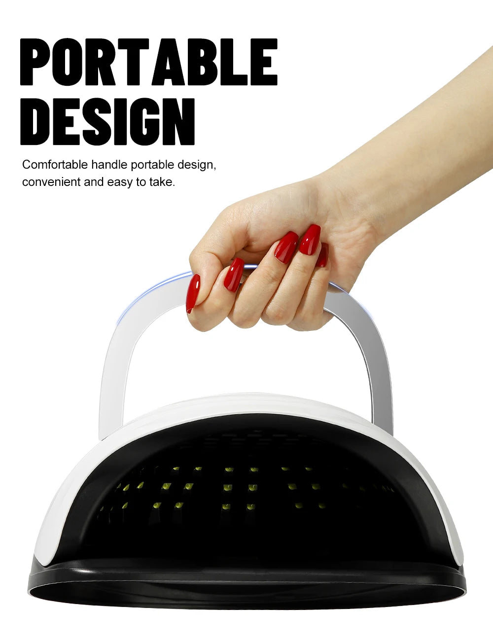 LED Nail Lamp 380W for Gel Nails Fast Curing Dryer with 81 LEDS 4 Timers Professional UV Light for Home Salon Nail Art Tools