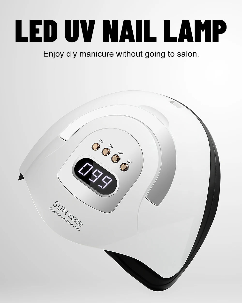 LED Nail Lamp 380W for Gel Nails Fast Curing Dryer with 81 LEDS 4 Timers Professional UV Light for Home Salon Nail Art Tools