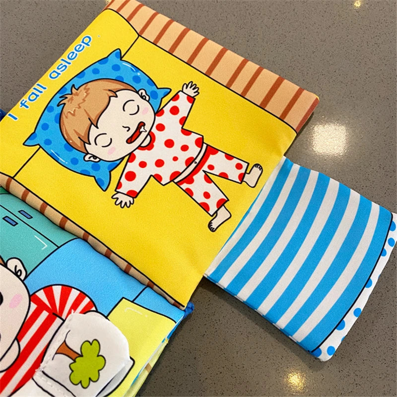 Baby Puzzle Fabric Books Parent-Child Interaction Early Learning Cloth Book 0-12 Months Ring Paper Develop Cognize Reading Toys