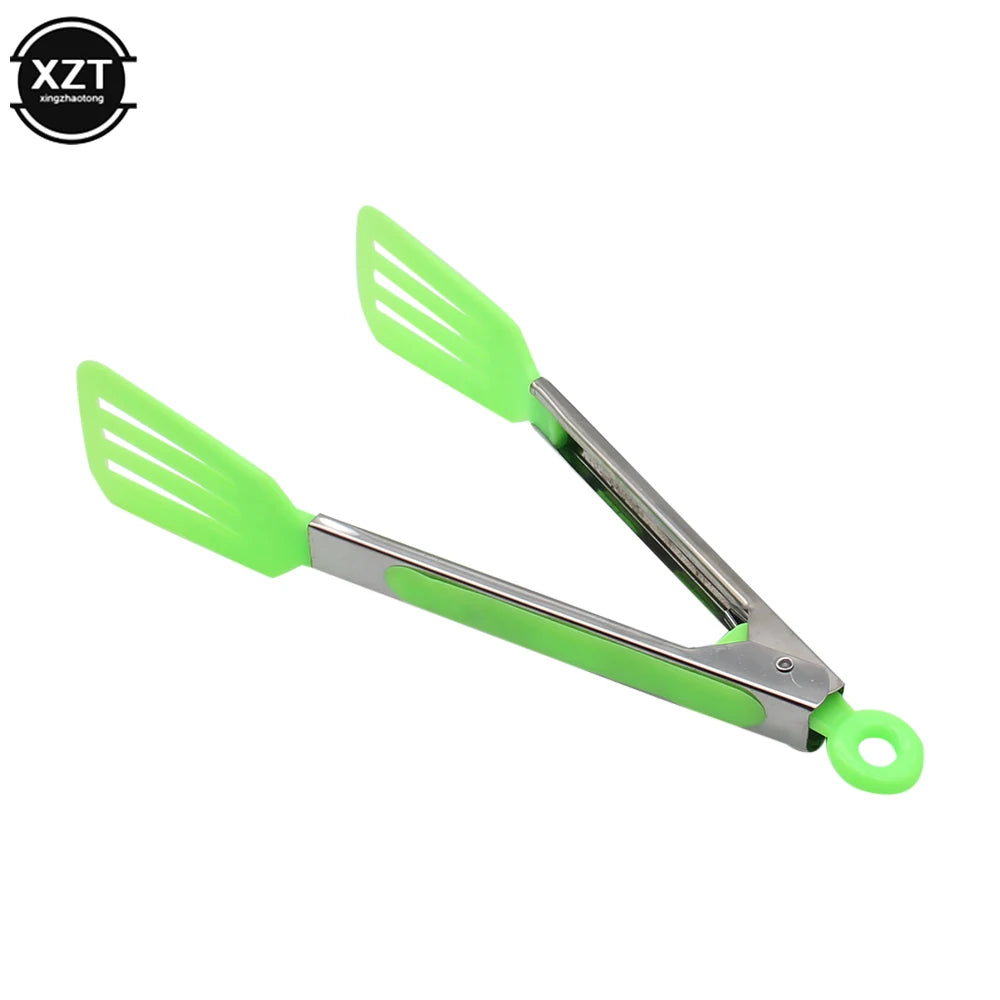 1Pc Nylon Food Tong Stainless Steel Kitchen Tongs Silicone Non-slip Cooking Clip Clamp BBQ Salad Tools Grill Kitchen Accessories