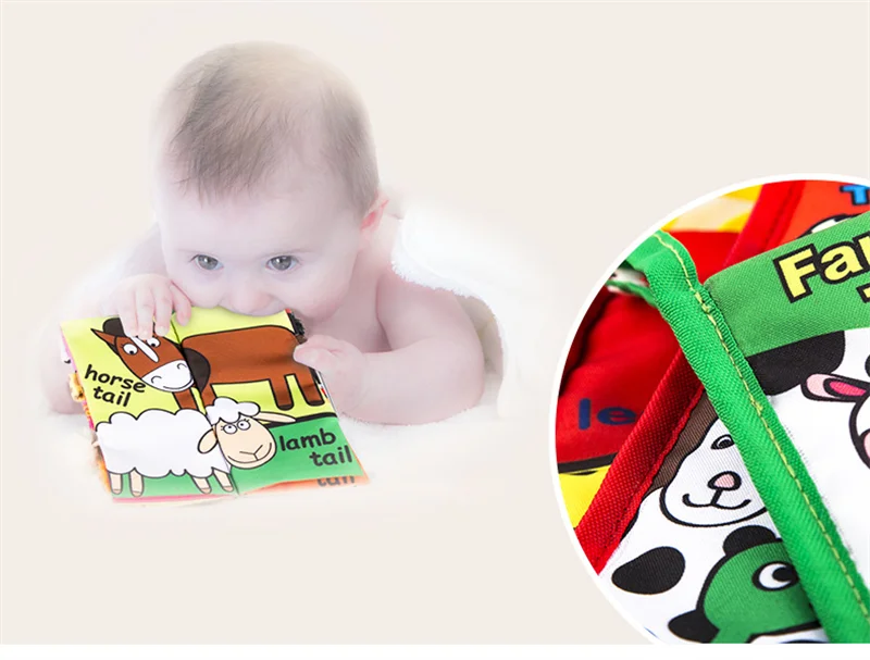 Baby Puzzle Fabric Books Parent-Child Interaction Early Learning Cloth Book 0-12 Months Ring Paper Develop Cognize Reading Toys