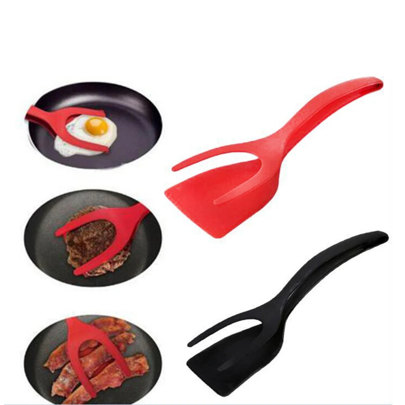 Multifunctional Frying Pan Spatula Non-stick Grip Flip Tongs Steak French Toast Pancake Egg Clamp Omelet Clip Kitchen Supplies