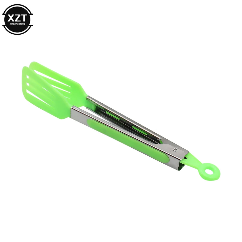 1Pc Nylon Food Tong Stainless Steel Kitchen Tongs Silicone Non-slip Cooking Clip Clamp BBQ Salad Tools Grill Kitchen Accessories