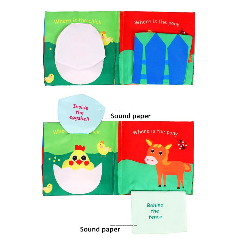 Baby Puzzle Fabric Books Parent-Child Interaction Early Learning Cloth Book 0-12 Months Ring Paper Develop Cognize Reading Toys