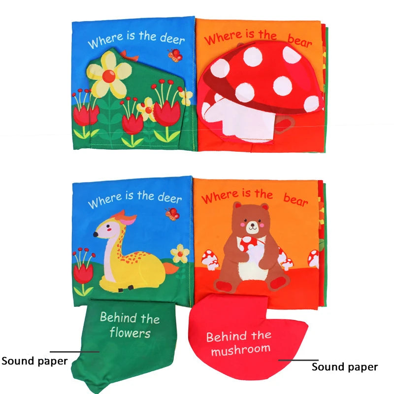 Baby Puzzle Fabric Books Parent-Child Interaction Early Learning Cloth Book 0-12 Months Ring Paper Develop Cognize Reading Toys