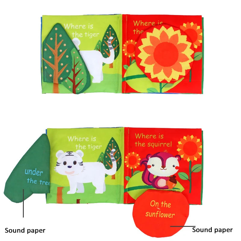 Baby Puzzle Fabric Books Parent-Child Interaction Early Learning Cloth Book 0-12 Months Ring Paper Develop Cognize Reading Toys