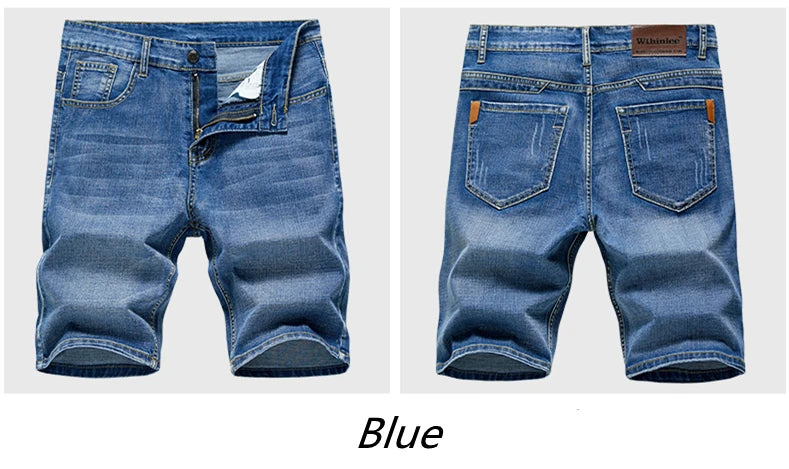 2022 Summer Men's Slim Denim Shorts Business Casual Fashion Loose Stretch All-Match Jeans Male High-End Brand Five-Point Pants