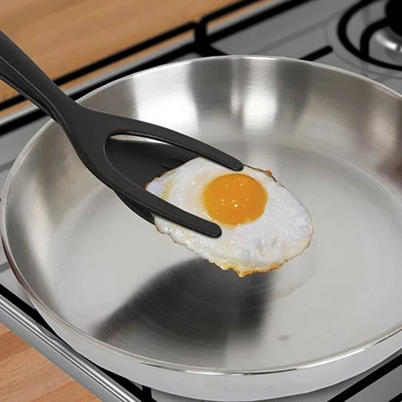 Multifunctional Frying Pan Spatula Non-stick Grip Flip Tongs Steak French Toast Pancake Egg Clamp Omelet Clip Kitchen Supplies