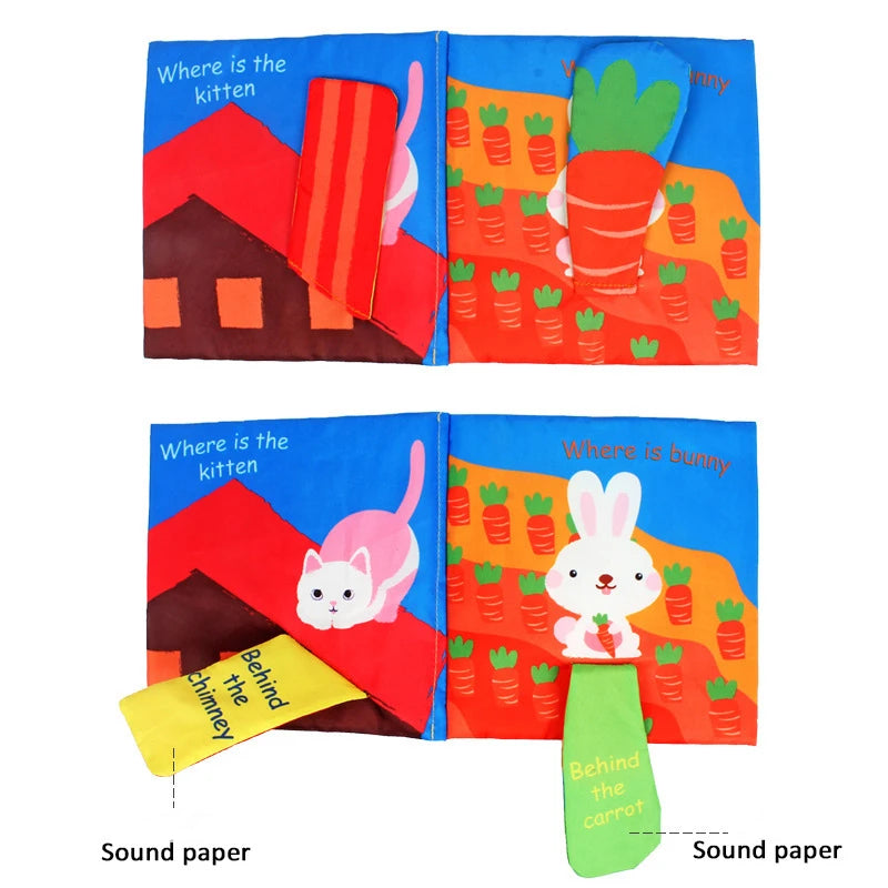 Baby Puzzle Fabric Books Parent-Child Interaction Early Learning Cloth Book 0-12 Months Ring Paper Develop Cognize Reading Toys