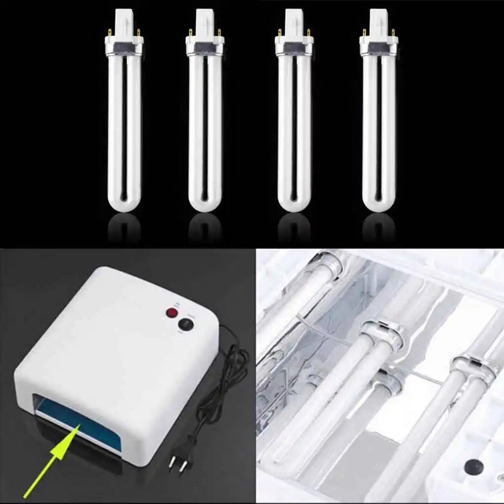 4Pcs 9W Curing UV Gel Lamp Gel Nail Art Dryer Light Bulb Tube Replacement Nail Art Manicure Tools