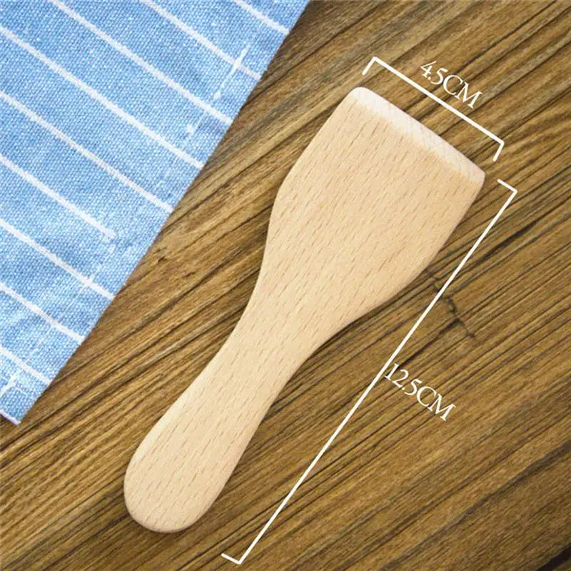 4pcs Small Beech Butter Non-stick Wooden Kitchen Spatula Scraper Kitchen Utensils for Home Camping Restaurant