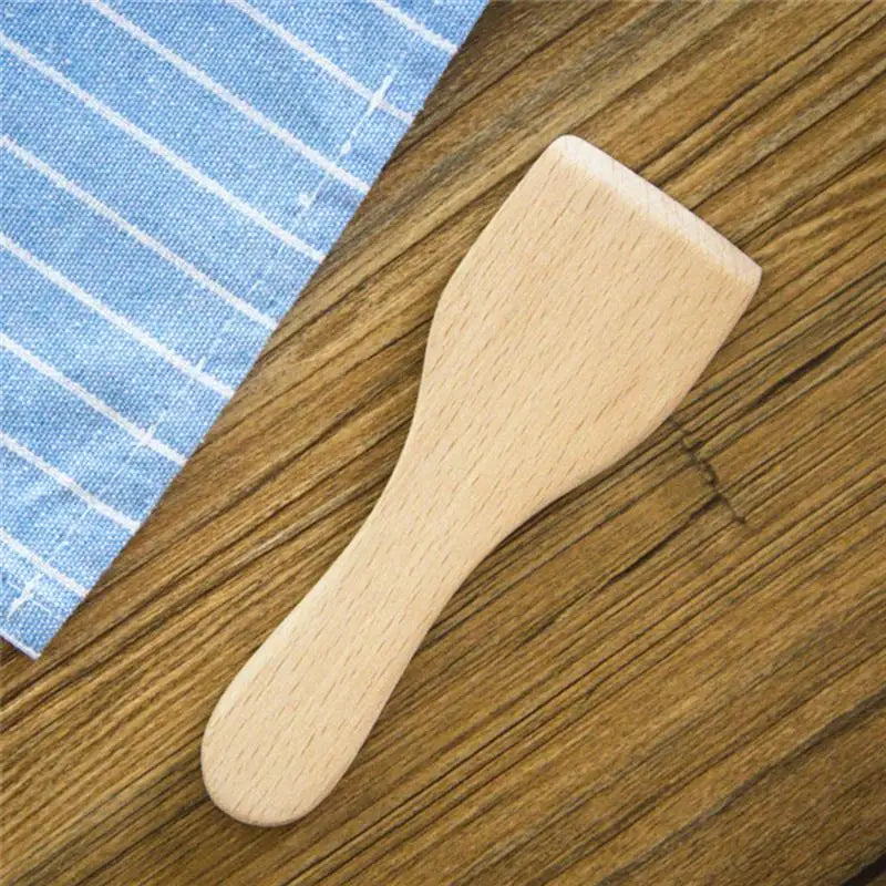 4pcs Small Beech Butter Non-stick Wooden Kitchen Spatula Scraper Kitchen Utensils for Home Camping Restaurant