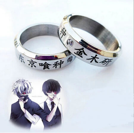 1pcs Cosplay Anime FOR Tokyo Ghoul Ken Kaneki Titanium Steel Ring Rings