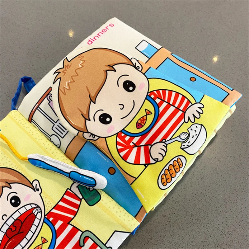 Baby Puzzle Fabric Books Parent-Child Interaction Early Learning Cloth Book 0-12 Months Ring Paper Develop Cognize Reading Toys