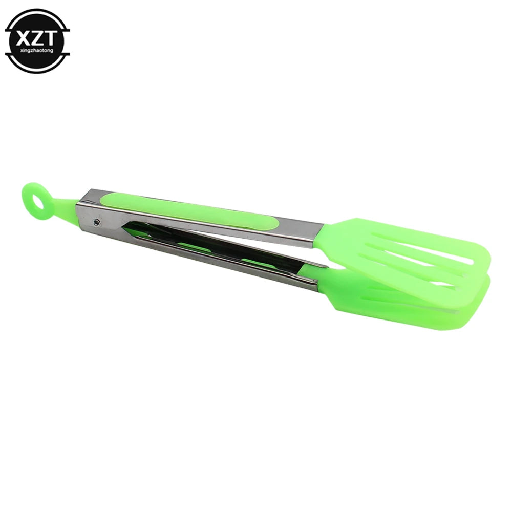 1Pc Nylon Food Tong Stainless Steel Kitchen Tongs Silicone Non-slip Cooking Clip Clamp BBQ Salad Tools Grill Kitchen Accessories