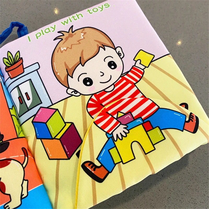 Baby Puzzle Fabric Books Parent-Child Interaction Early Learning Cloth Book 0-12 Months Ring Paper Develop Cognize Reading Toys