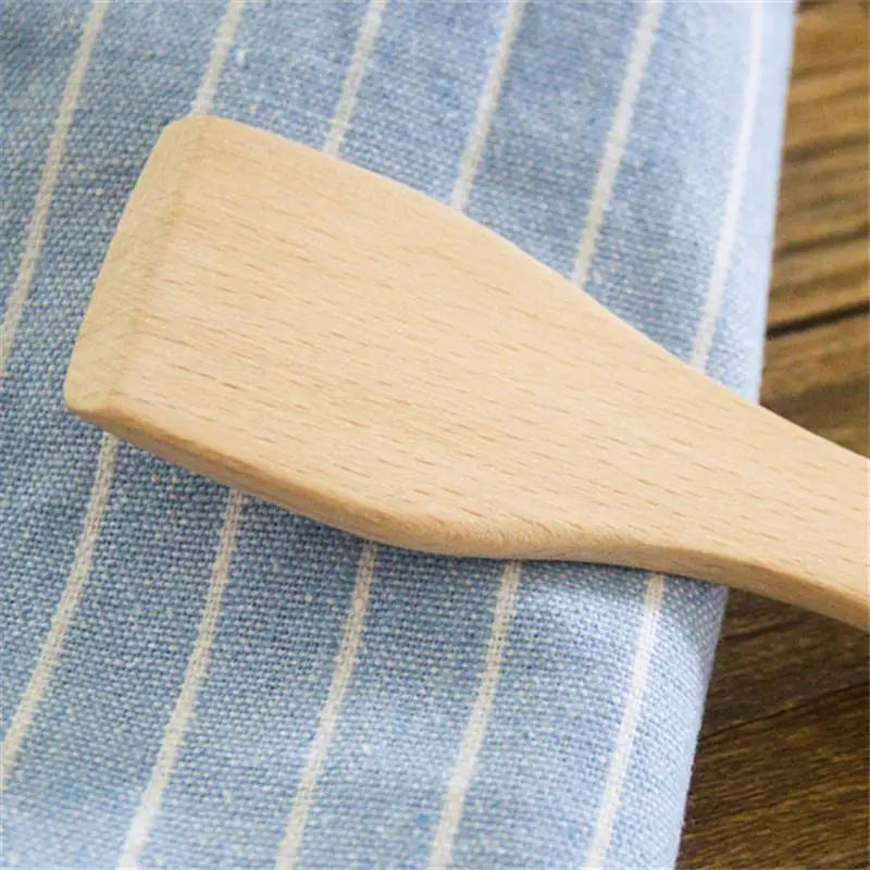 4pcs Small Beech Butter Non-stick Wooden Kitchen Spatula Scraper Kitchen Utensils for Home Camping Restaurant