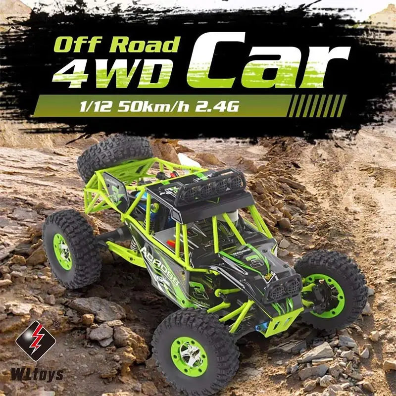 WL 12428 WLtoys 1/12 4WD RC Racing Car High Speed Off-Road Remote Control Alloy Climbing Truck LED Light Buggy Toys Kids Gift