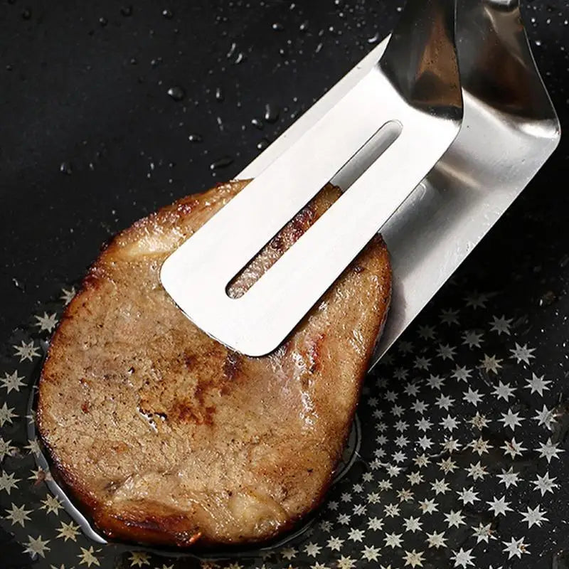 Kitchens Tongs Premium Stainless Steel Multipurpose Gripper Bread Clip/Steak Clamps/Fried Steak Clamp/Barbecue Tongs