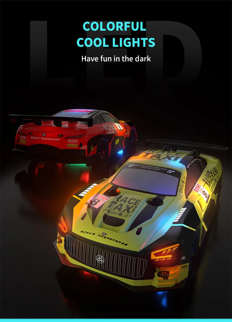 RC Car 4WD Drift Toy 2.4G Remote Control GTR With LED Light RC Drift Car Mini GTR Electric Racing Cars Toys Birthday Gift for Bo