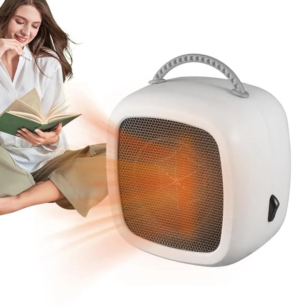 Portable Heater 600w Efficient Heater For Bedroom With Two Modes And Handle Mute Electric Heater Adjustable Fan Heater