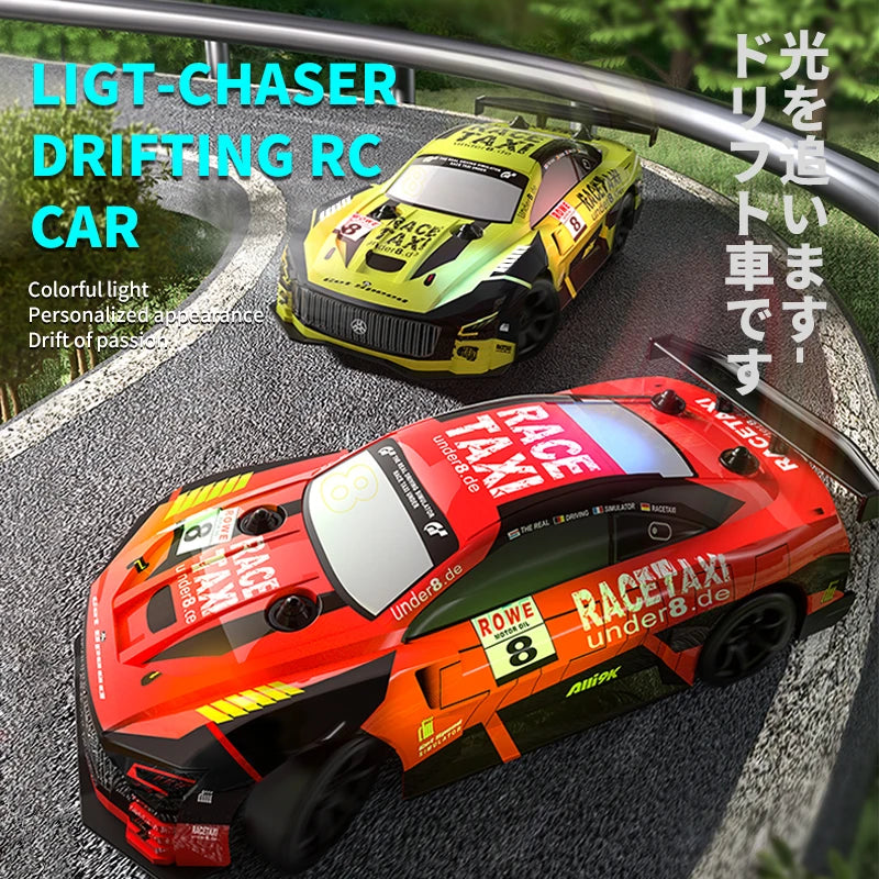 RC Car 4WD Drift Toy 2.4G Remote Control GTR With LED Light RC Drift Car Mini GTR Electric Racing Cars Toys Birthday Gift for Bo