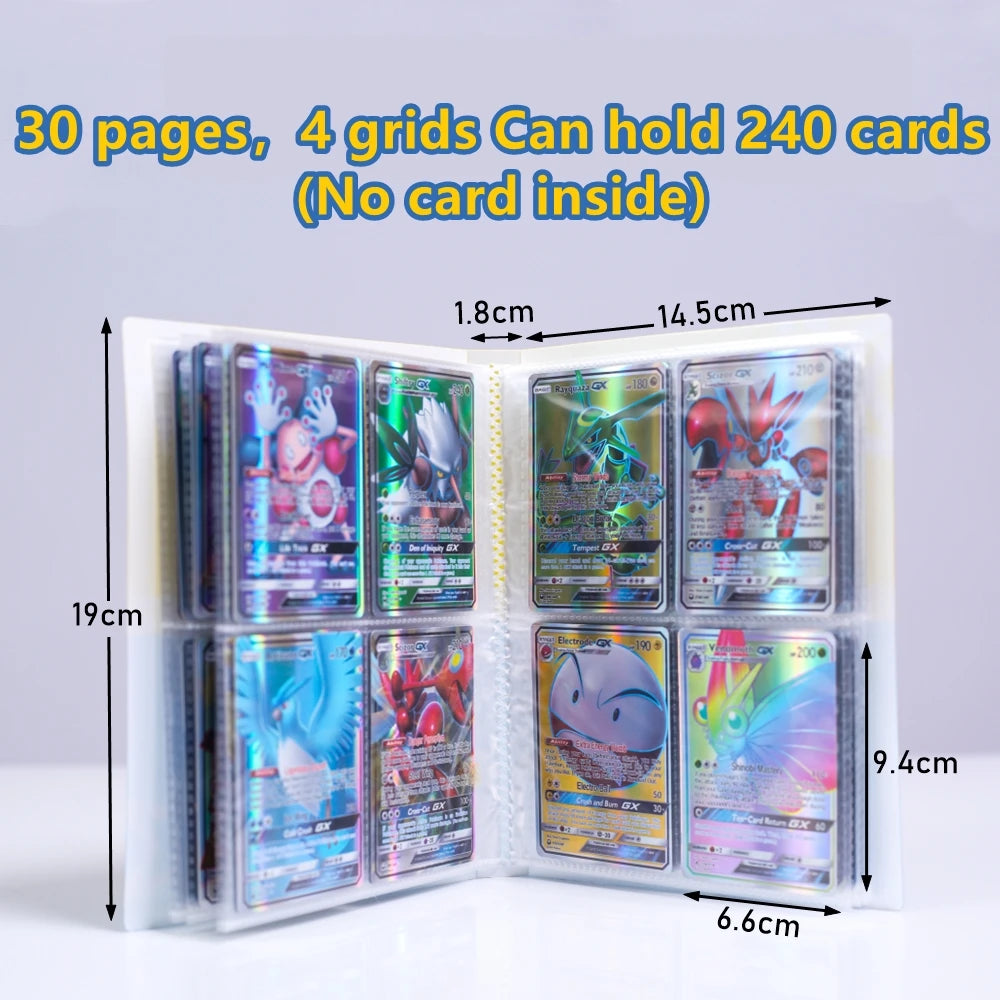 Charizard 240Pcs Album Card Book Map Letter Mewtwo Charizard Holder Binder Collections Folder Anime Card Protector Notebook Gift