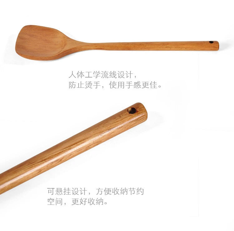 Long Handle Wooden Turners Cooking Spatula Scoop Kitchen Utensil Non-stick Hand Wok Shovel Kitchen Tools Accessories Cookware