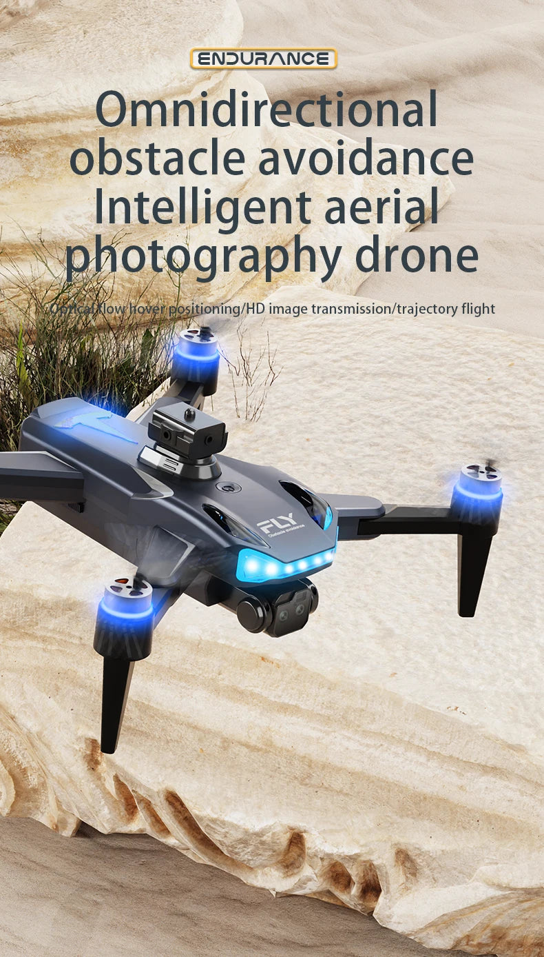 The New M12 RC Drone 8K Brushless Professional Edition Is Equipped With A Wide-angle Three Tracking Camera With 12 Color Lights