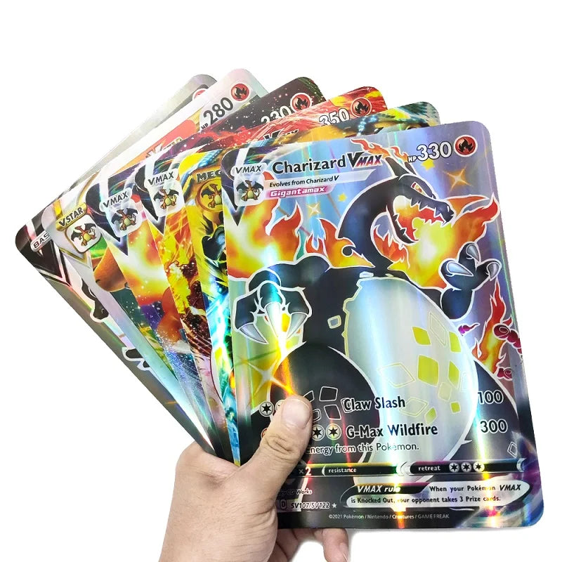 5-30 Pcs/set Pokemon Cards Jumbo Card Italian English Vmax GX Color Energy Card Pikachu Rare Collection Battle Trainer Boys Gift