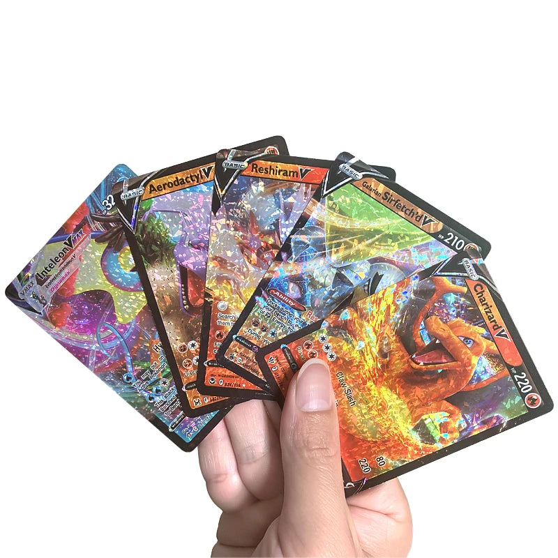 81Pcs Pokemon Francaise German Gold Cards Spanish English Foil Gold Rainbow Cards VMAX EX GX Card Vmax Gx Game Card Child Gifts