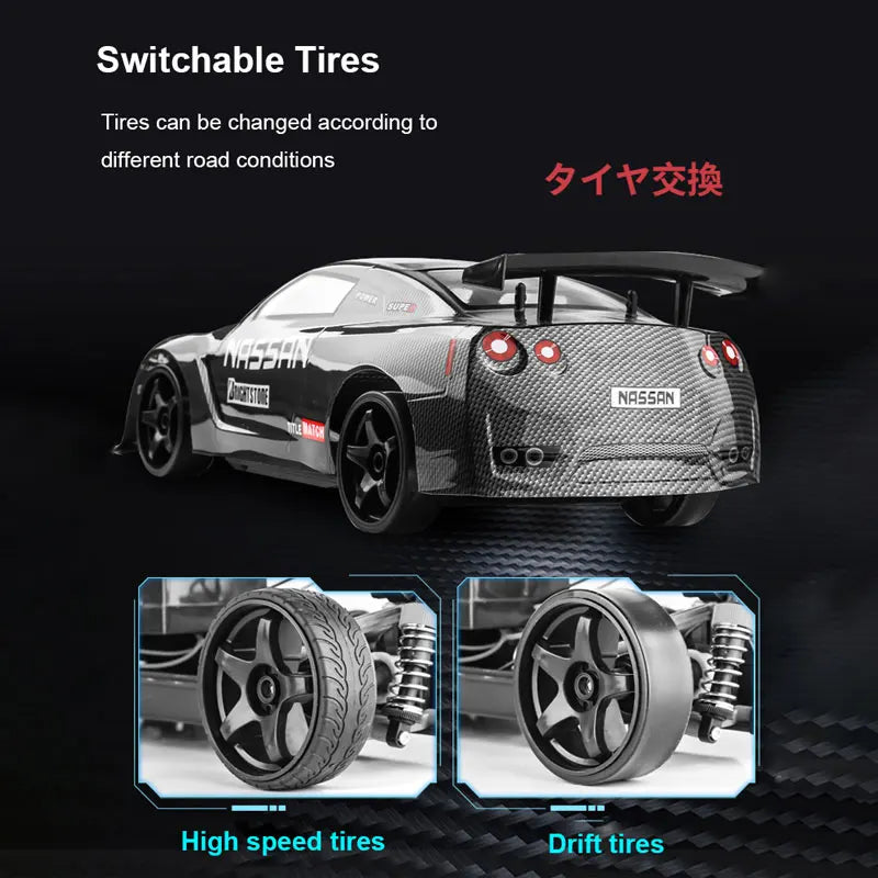 1:10 70km/h High-speed Drift Remote Control Car 2.4G 4WD Rc Off-road Vehicle Dual-speed Rc Car Children's Christmas Gift