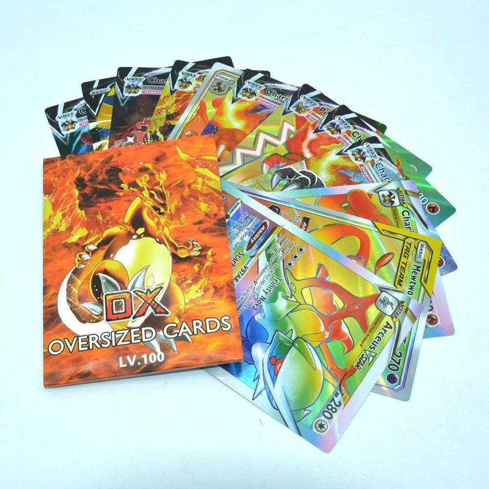 Pokemon 21*15cm Big Rainbow Cards Vstar Pack Oversized Jumbo Letters Spanish German French Vmax GX Arceus Charizard Rare Card