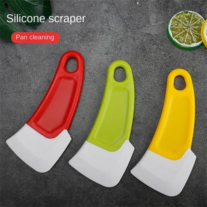 1Pcs Silicone Kitchen Scraper Cleaning Spatula For Food Residue Stains Pot Fry Pan Dish Oil Plate Clean Brush Baking Soft Blade