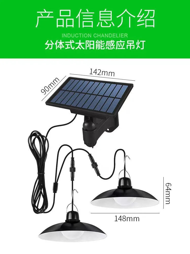 Auto-lighting Solar Pendant Light Led Solar Powered Lamp White/Warm light with Remote Control Chandelier Camping Outdoor Garden