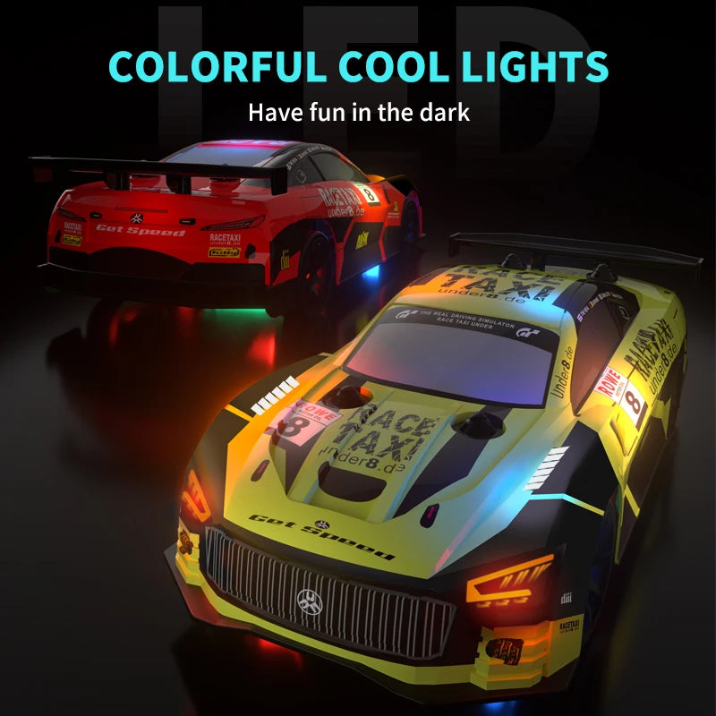 RC Car 4WD Drift Toy 2.4G Remote Control GTR With LED Light RC Drift Car Mini GTR Electric Racing Cars Toys Birthday Gift for Bo