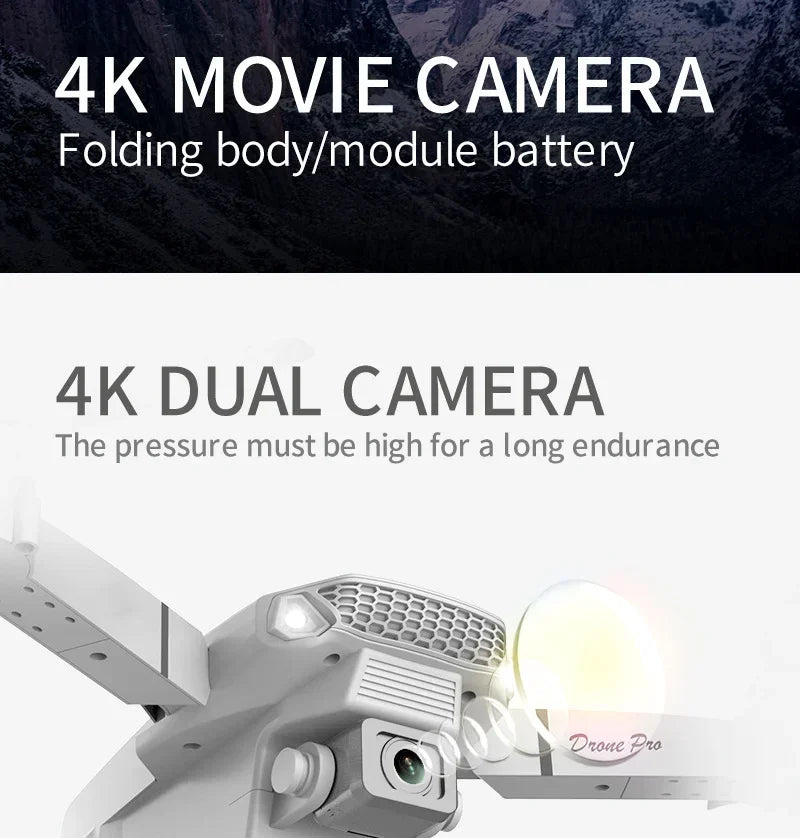 E88 Pro WIFI FPV Drone Wide Angle Dual HD 4K 1080P Camera Airplane Height Hold RC Foldable Quadcopter Helicopter Apron Toy Gift