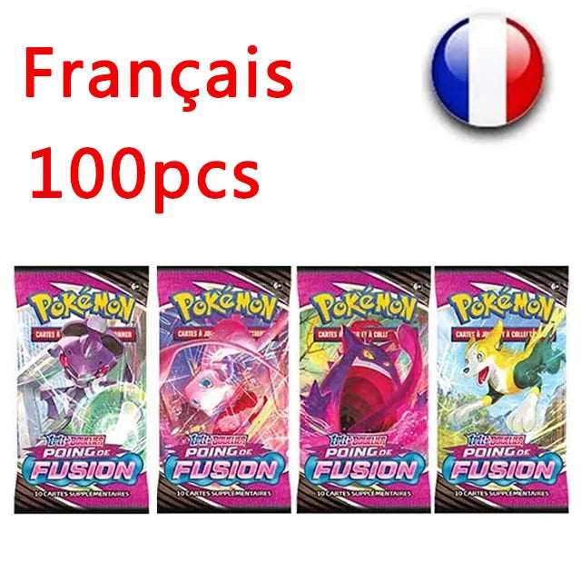 50-200Pcs Pokemon Cards Game Collection Battle Carte Trading Cards Fusion Strike French Version V MAX TRAINER Kids Toy