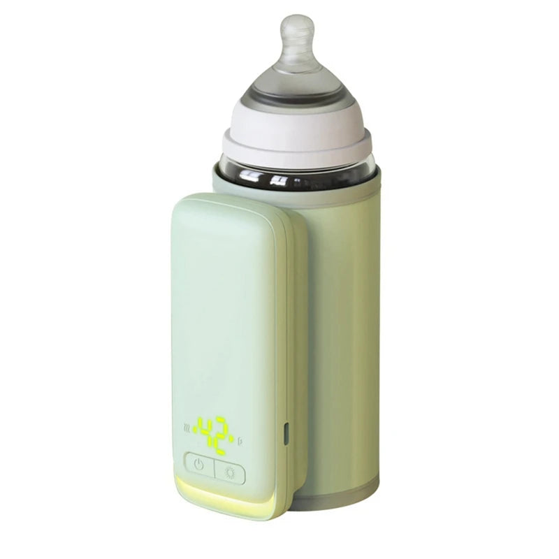 Bottle Heating Jacket 6Levels Adjustment Temperature Display Night Light Lighting Portable Baby Bottle Heater 6000Amh