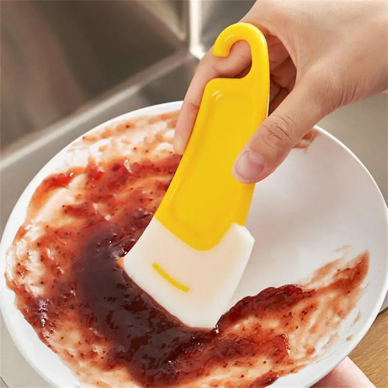 1Pcs Silicone Kitchen Scraper Cleaning Spatula For Food Residue Stains Pot Fry Pan Dish Oil Plate Clean Brush Baking Soft Blade