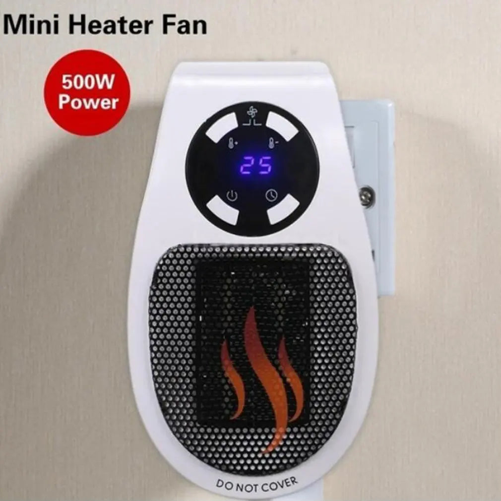 Portable Electric Heater Plug in Wall Heater Room Heating Stove Mini Household Radiator Remote Warmer Machine For Winter 500W