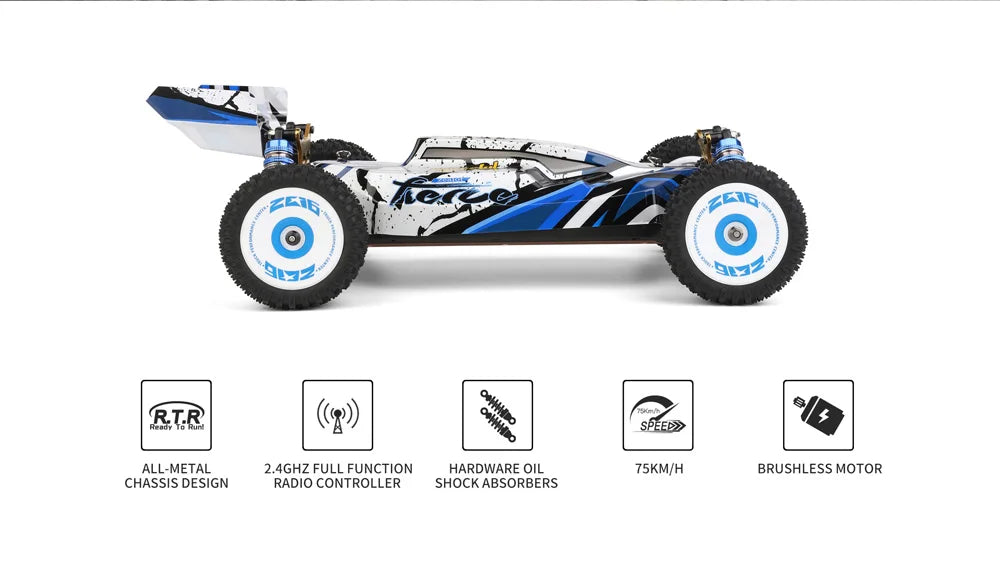 WLtoys 124017 75KM/H 124019 55KM/H 124008 60KM/H 2.4G RC Car Brushless 4WD Electric High Speed Drift Remote Control Toys 3000mAh