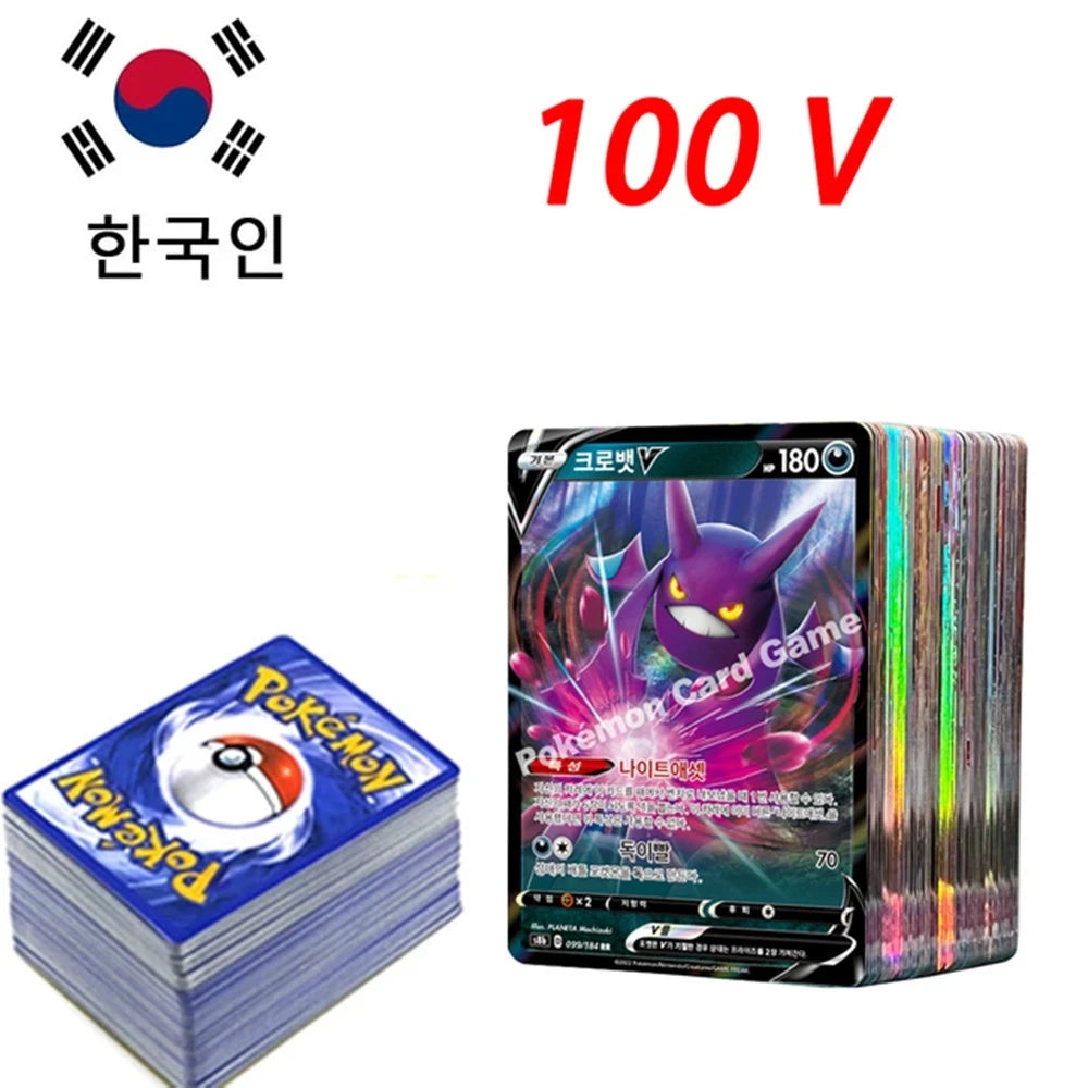 Pokemon Cards in Korean Vstar Vmax GX Limited CSR Shiny Rainbow Arceus Pikachu Charizard Holographic Playing Cards Kids Gift