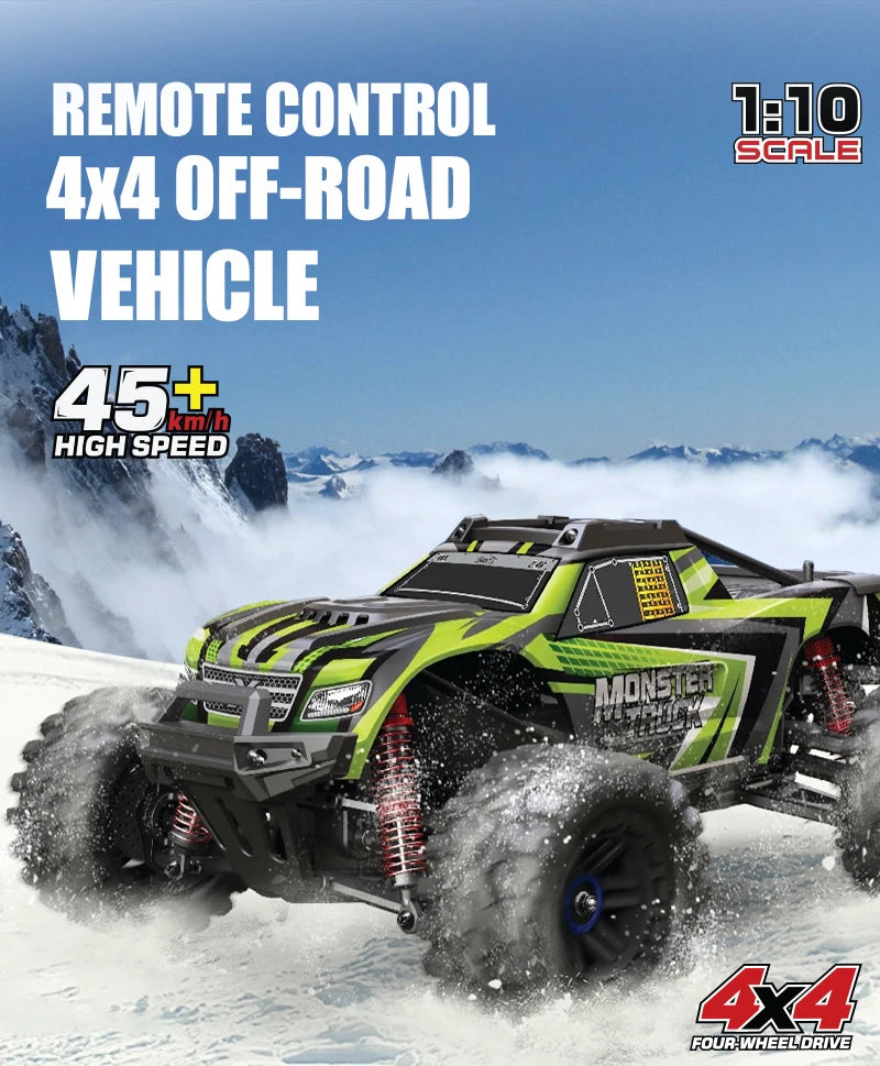 RC Car 1/10 4WD 2.4G Remote Control Car 550 Carbon Brush Strong Motor Drift Off-Road Desert Racing Car Remote Truck Toys