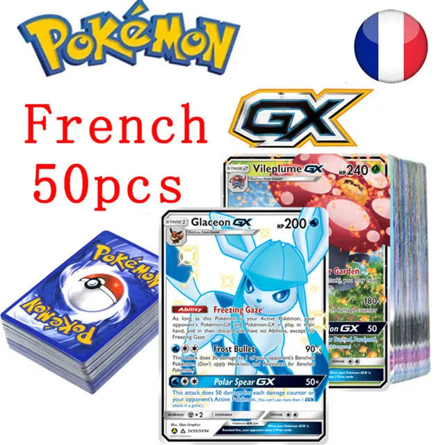 50Pcs Pokemons Card Shining TAKARA TOMY GX VMAX V MAX Cards Game Battle Carte Trading Children Toy