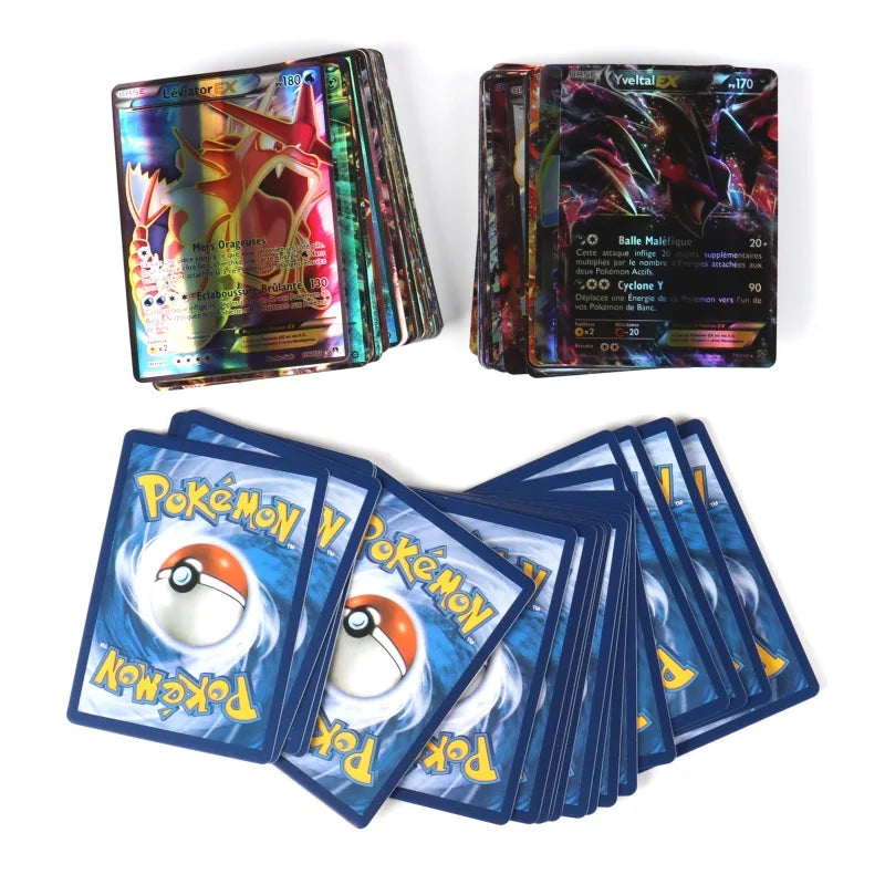 60-100Pcs French Pokemon cards MEGA Vmax Shiny trading Card Birthday gift for children