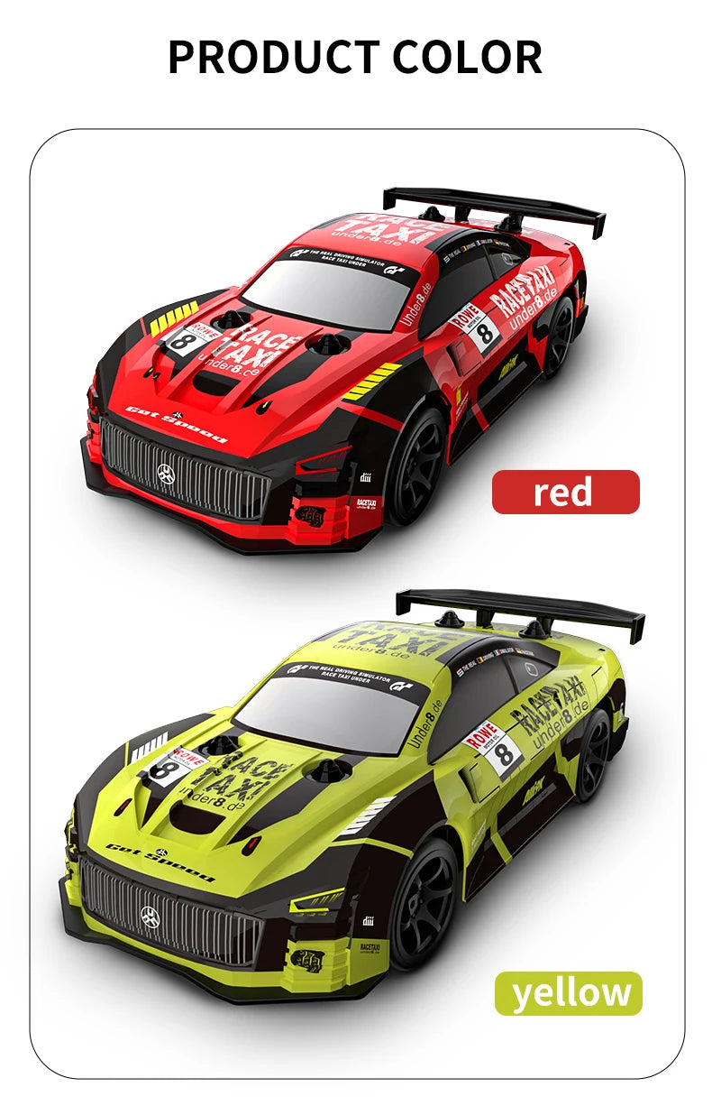 RC Car 4WD Drift Toy 2.4G Remote Control GTR With LED Light RC Drift Car Mini GTR Electric Racing Cars Toys Birthday Gift for Bo