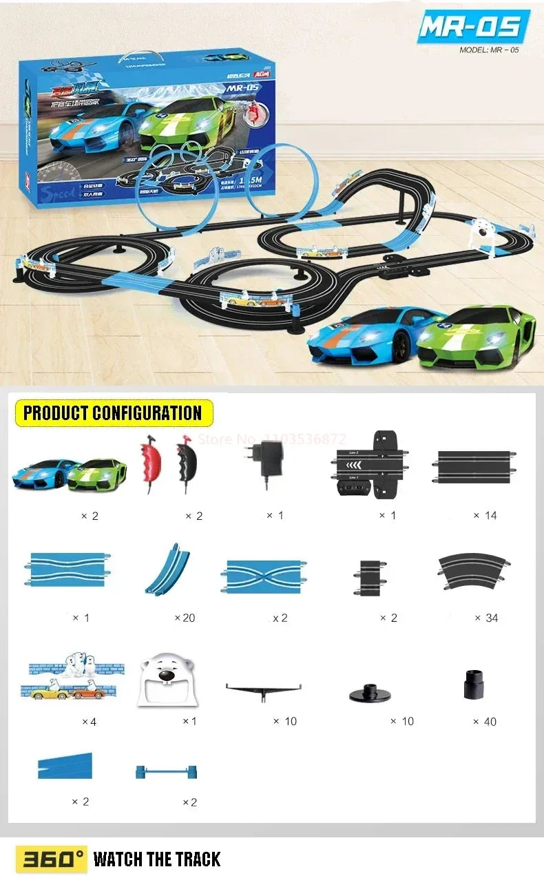 Rc Toy Set Racing Track Electric Double Remote Control Car Interactive Autorama Circuit Voiture Christmas Toy For Boy Children