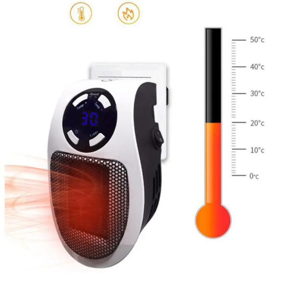 Portable Electric Heater Plug in Wall Heater Room Heating Stove Mini Household Radiator Remote Warmer Machine For Winter 500W