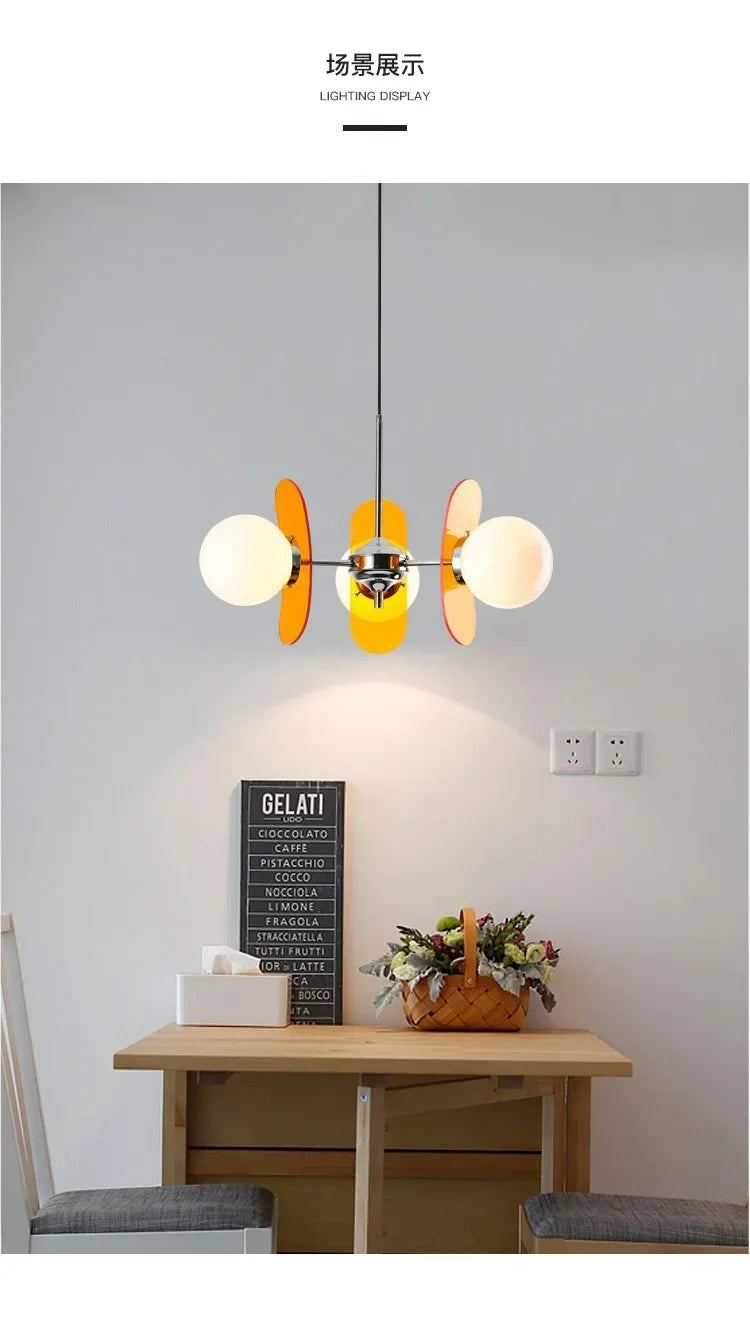 Nordic Middle Ancient Acrylic Beans Pendant Lamp Living Room Dining Room Study Restaurant Children's Bedroom Bauhaus Chandeliers